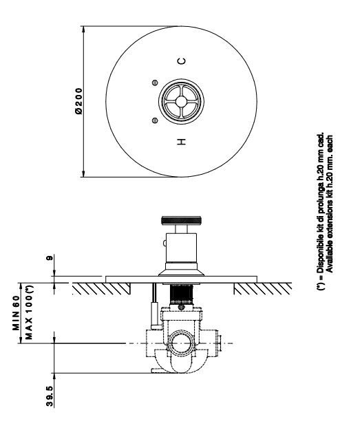 Встариваемый смеситель для душа Nicolazzi Arena 4914 термостатический схема 1
