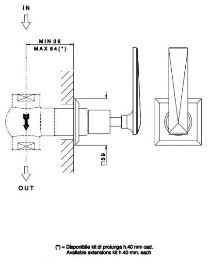 Вентиль запорный для термостата Nicolazzi 4912 ФОТО