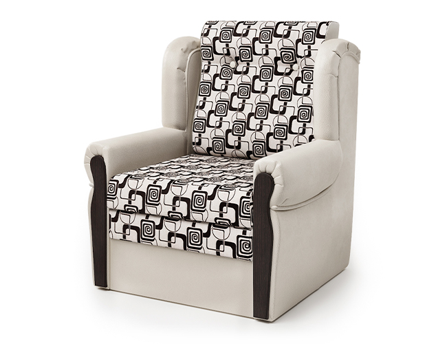 Кресло-кровать Классика-М экокожа беж и ромб