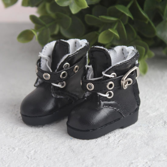 Обувь для кукол - Высокие черные ботинки с люверсами 5 см.