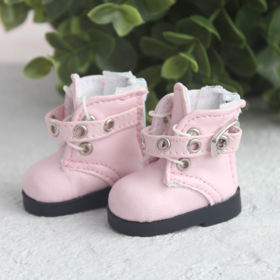 Обувь для кукол - Высокие розовые ботинки с люверсами 5 см.