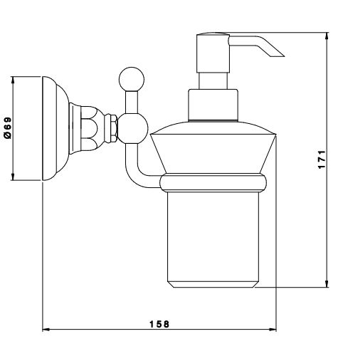 Диспенсер для жидкого мыла для ванной Nicolazzi Classici - Le Pietre 1489 схема 1