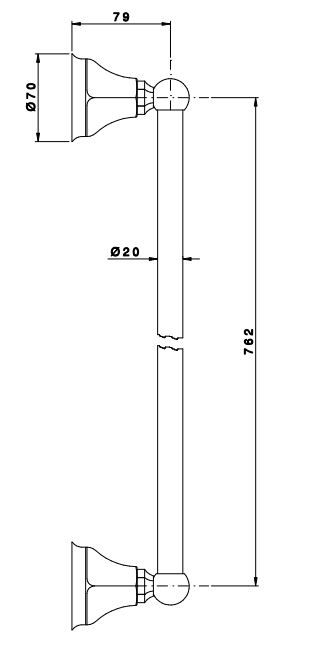 Полотенцедержатель с настенным креплением Nicolazzi Teide 1486 76,2х7,9 схема 1