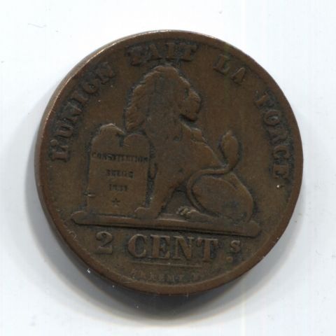 2 сантима 1875 Бельгия