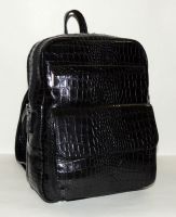 Черная кожаная сумка-рюкзак  "Шепот ночи"