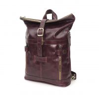 Бордовая кожаная сумка-рюкзак  "Сидони"