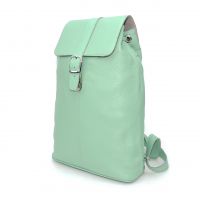 Кожаный рюкзак женский зеленый  "Ментоловый"