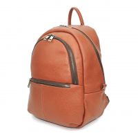 Оранжевый кожаный рюкзак  "Ксанта"