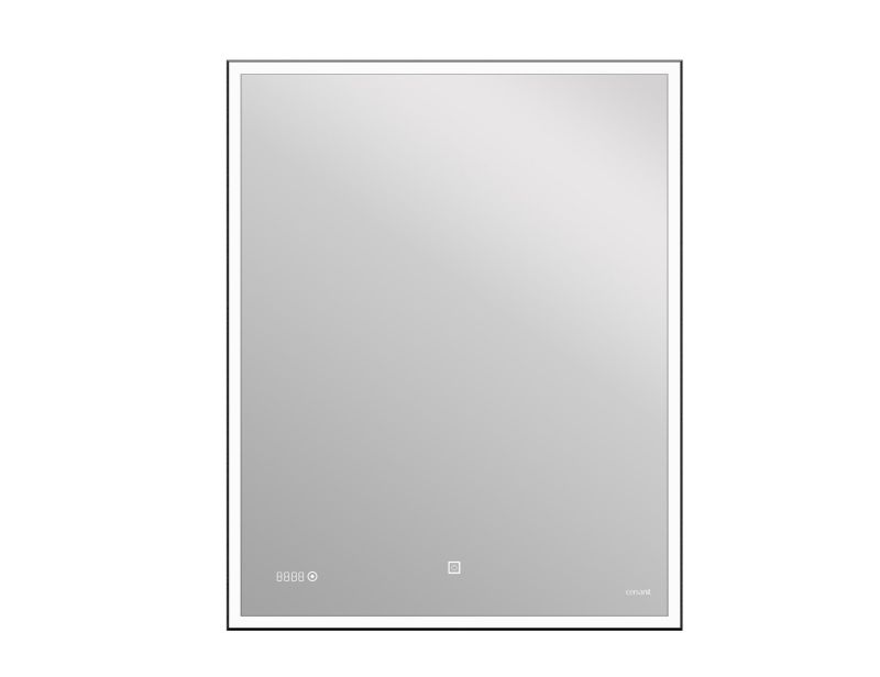 Зеркало Cersanit LED 011 design 100x80 с подсветкой часы металл. рамка прямоугольное