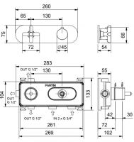 Термостатический встраиваемый смеситель для ванны и душа Fantini Icona Classic R773B схема 1
