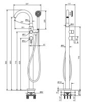 Напольный смеситель для ванны и душа Fantini Icona Classic R080B схема 1