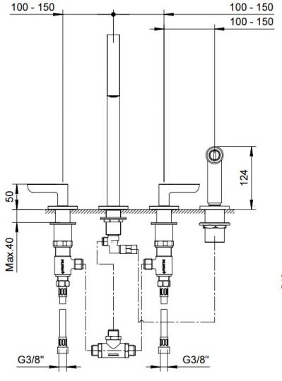 Смеситель для кухонной мойки Fantini Icona Deco R151 схема 1
