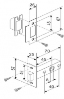 Защелка межкомнатная morelli l6 45 pg золото