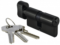 Ключевой цилиндр MORELLI с поворотной ручкой (70 мм) 70CK BL Цвет - Черный