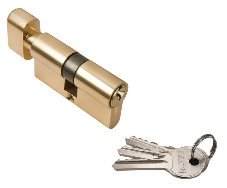 Ключевой цилиндр Rucetti с поворотной ручкой (60 мм) R60CK PG Цвет - Золото