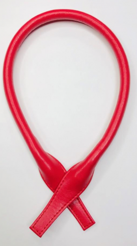 Ручка кожаная для сумок. Цвет: красный, 57 см