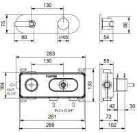 Термостатический смеситель для душа Fantini Icona Deco R831B схема 2