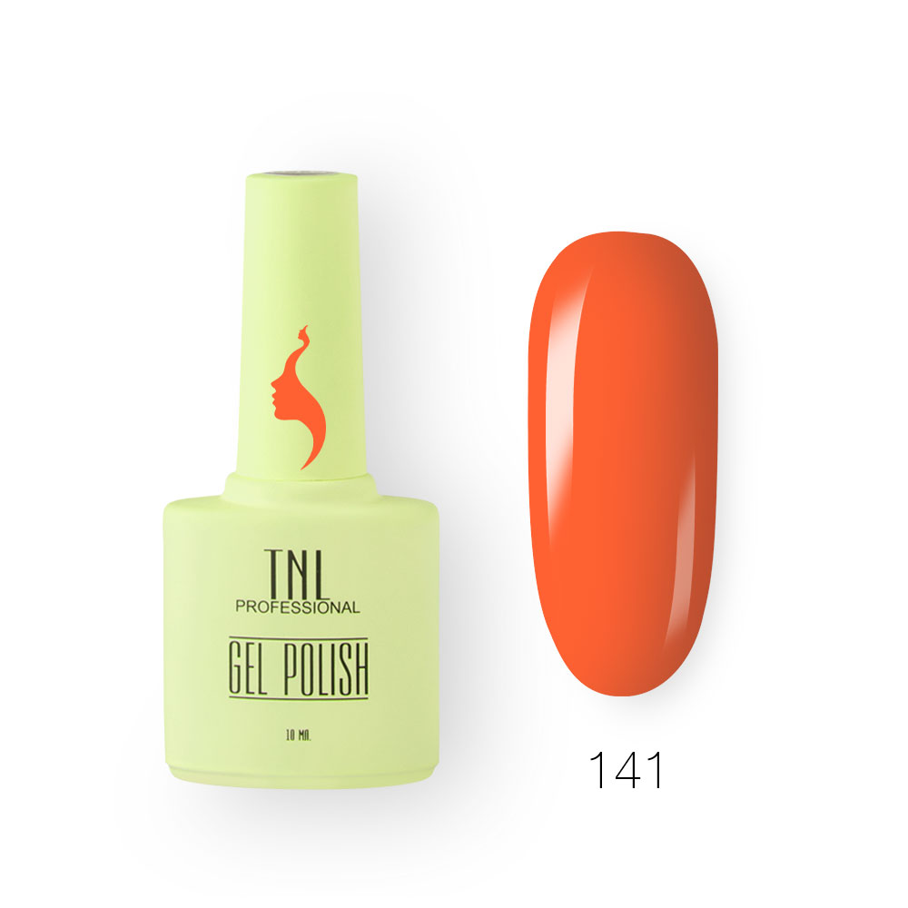 Гель-лак TNL 8 Чувств №141 - оранжевая глазурь (10 мл.)