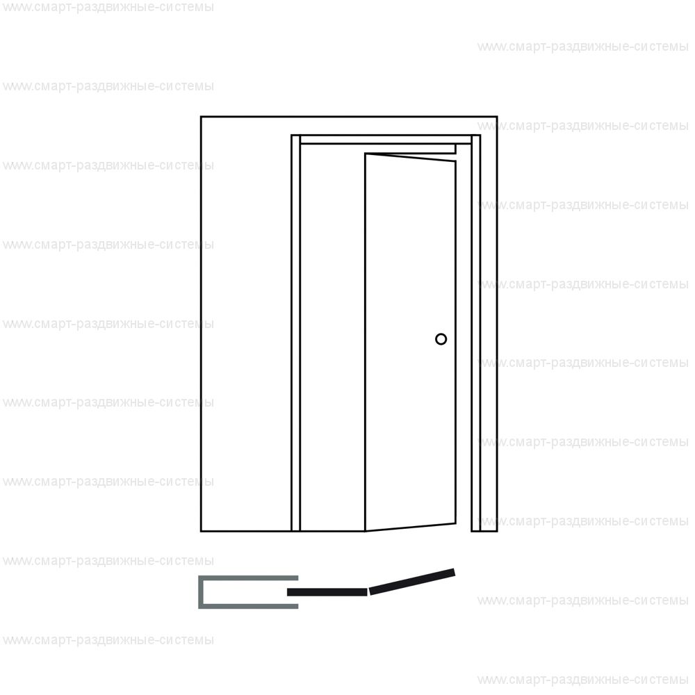 Пенал Eclisse Novanta для раздвижной двери (полотно 2000 и 2100 мм)