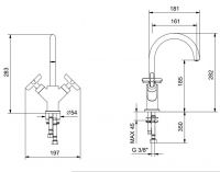 Вентильный смеситель для раковины Icona Classic R056WF схема 1