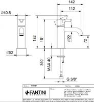 Смеситель для умывальника Fantini Icona Classic R404WF без донного клапана схема 1