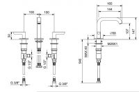 Вентильный смеситель для раковины Fantini Icona Deco R106W схема 1