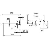 Однорычажный смеситель для умывальника Fantini Mare V011B схема 1