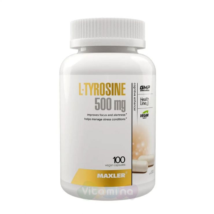 Maxler  L-Тирозин L-TYROSINE 500мг, 100 капсул