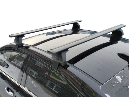 Багажник на крышу Skoda Octavia A7 (2013-2020), Евродеталь, черные крыловидные дуги