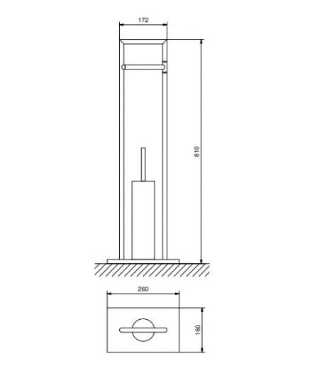 Напольная стойка с ёршиком и держателем для туалетной бумаги Fantini Young 7657 схема 1