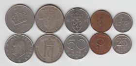 Норвегия Набор 5 монет