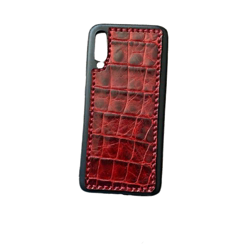 Кожаный чехол-накладка на телефон красный