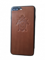 Кожаный чехол-накладка с гербом СКР России на телефон