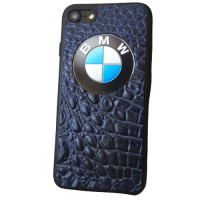 Кожаный чехол-накладка с логотипом "BMW" на телефон