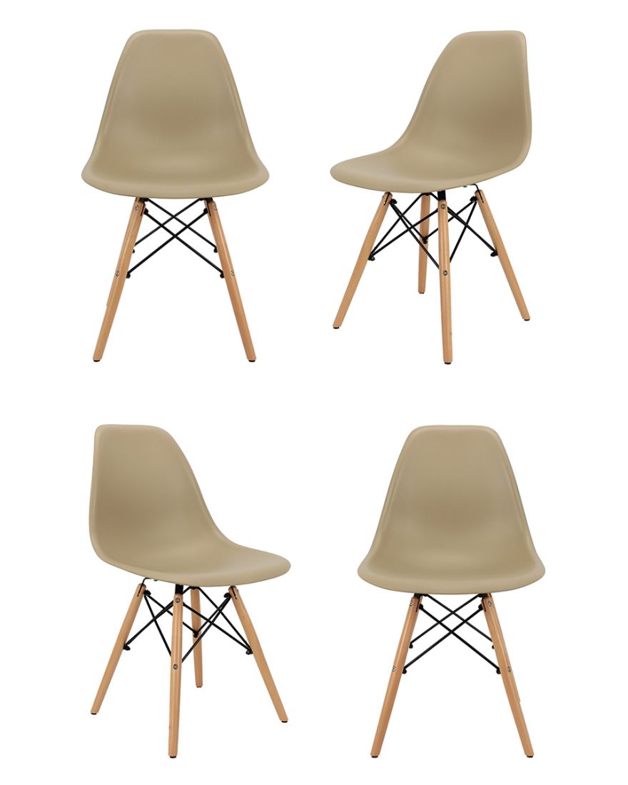 Комплект из 4-х стульев Eames латте