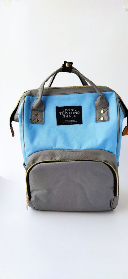 Рюкзак для мам голубой/серый