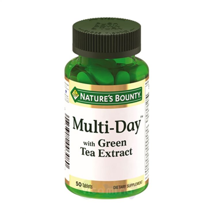 Нэйчес баунти Витаминный комплекс "Мультидэй" с экстрактом зелёного чая, 50 табл.
