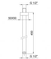 Потолочные держатели верхнего душа Fantini Mint 8041 и 8040 схема 3