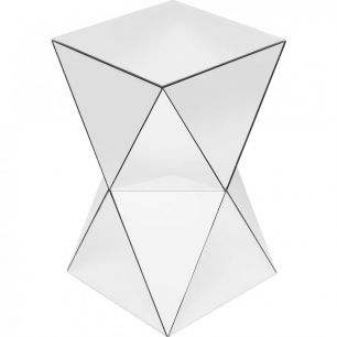 Столик приставной Luxury, коллекция "Роскошь" 32*54*32, Зеркальное стекло, МДФ, Белый