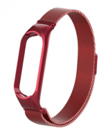 Сменный металлический ремешок с магнитной застежкой на фитнес - браслет Xiaomi mi band 5 (Красный)