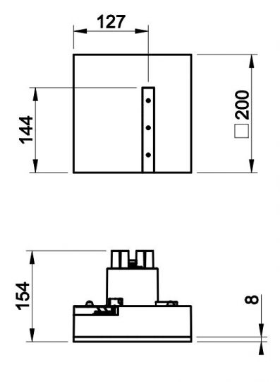 Модуль верхнего душа с распылением Gessi 61135 20х20 схема 1