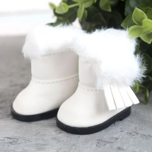 Обувь для кукол - Сапожки угги белые на замочке, 5,5 см.