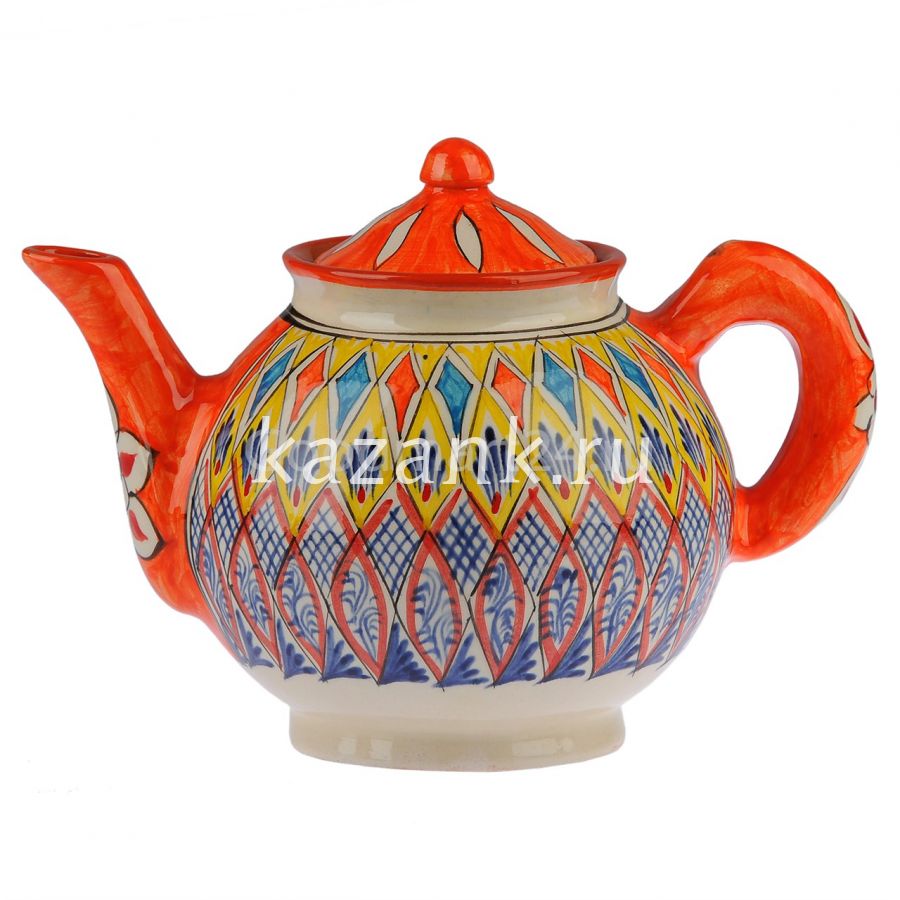 Чайник Риштанская керамика 1л оранжевый