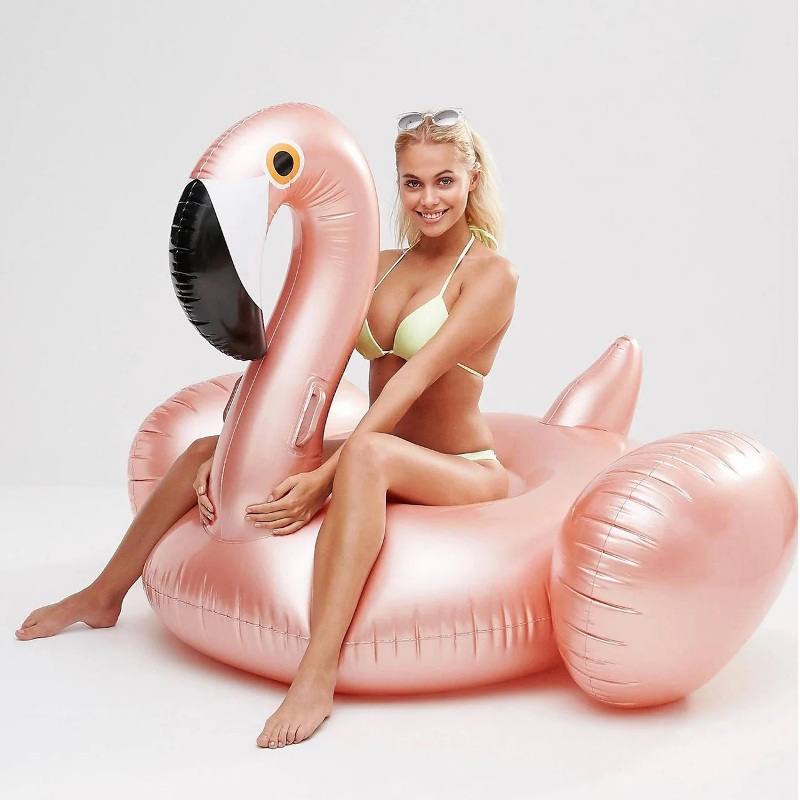 Надувной матрас фламинго, Pink Flamingo, Розово-Золотой 192 см