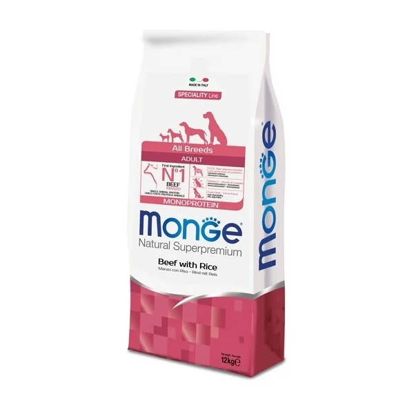 Сухой корм для собак Monge Speciality line Monoprotein с говядиной и рисом 12 кг