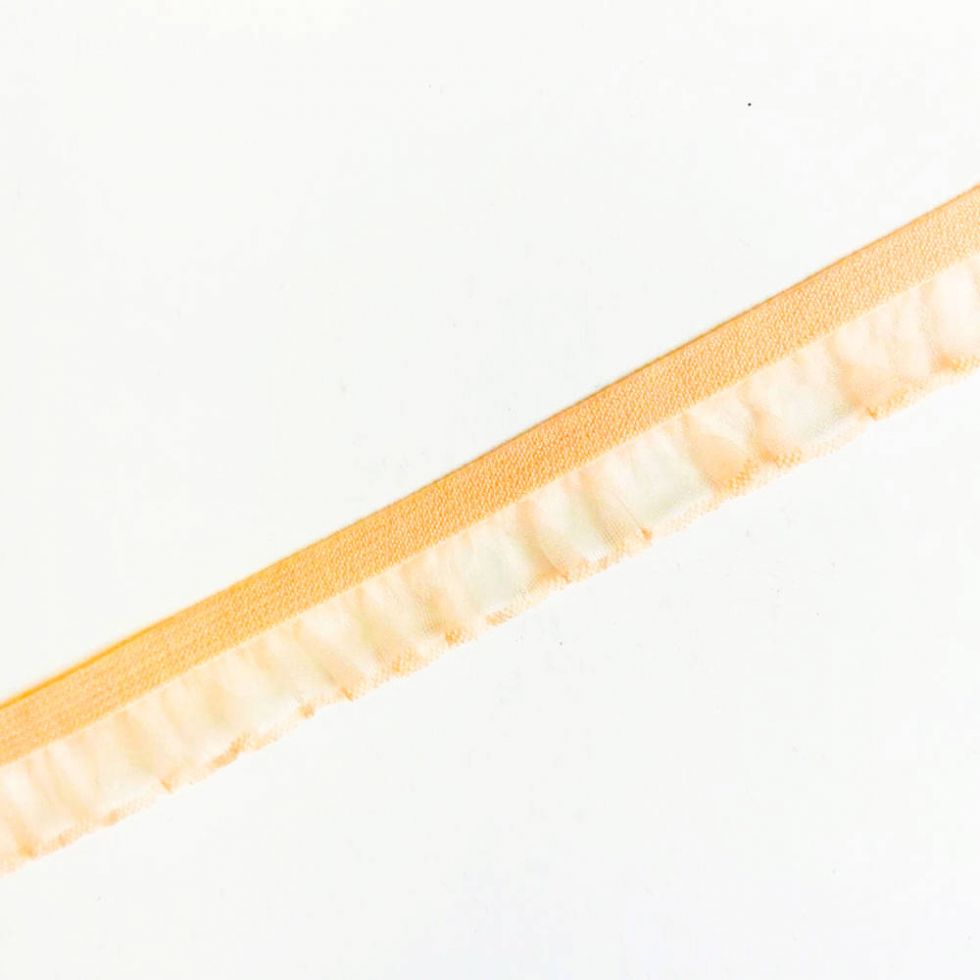 фото Резинка декоративная с рюшем из органзы PEGA 14 мм разные цвета от 1 метра 844158840.1302 персиковый