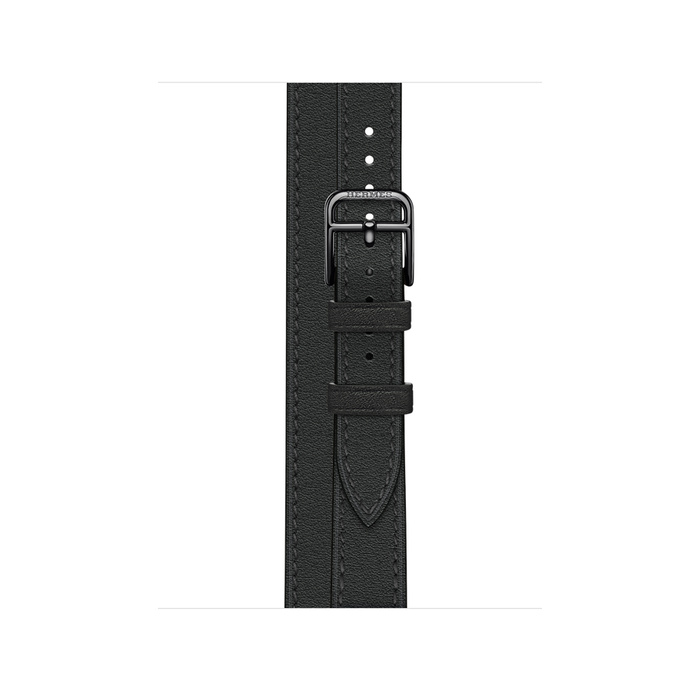 Ремешок Apple Watch Hermès Noir Swift Leather Attelage Double Tour из кожи (для корпуса 40/41 мм)