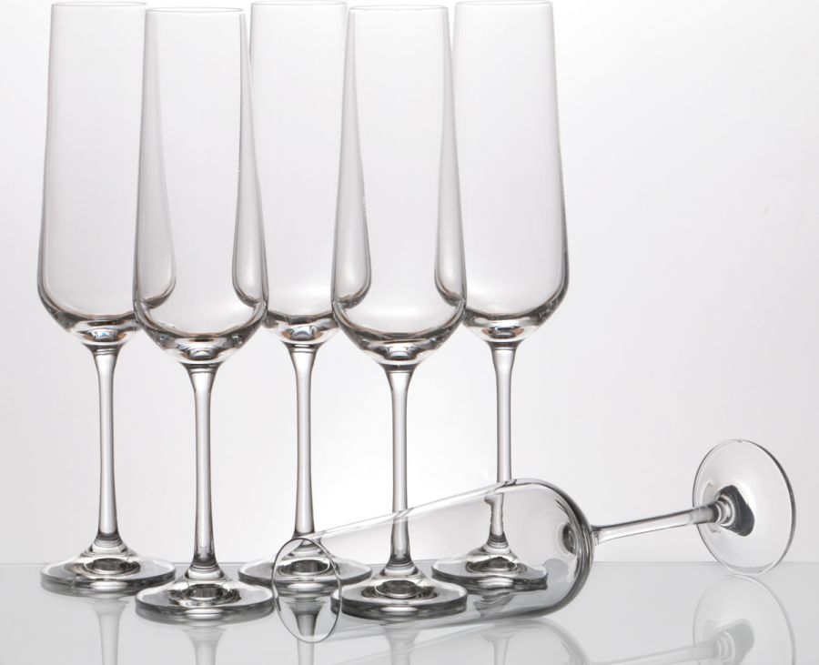 Набор бокалов для шампанского из 6 шт. "Сандра" 200 мл. h=25 см.