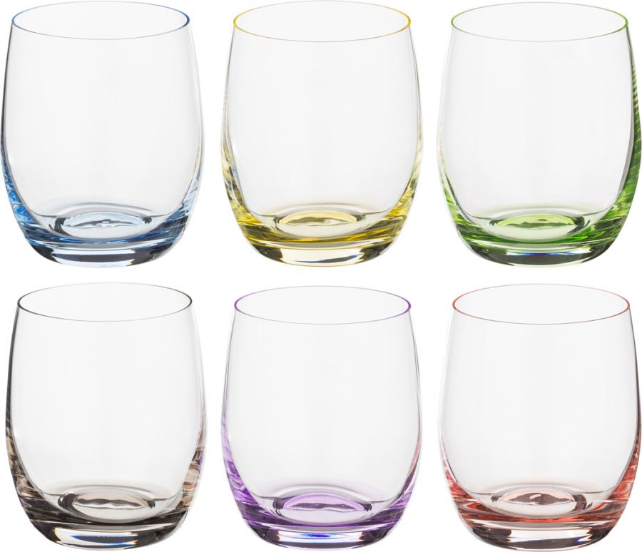 Набор стаканов для виски из 6 шт. "Rainbow" 300 мл, h=9 см