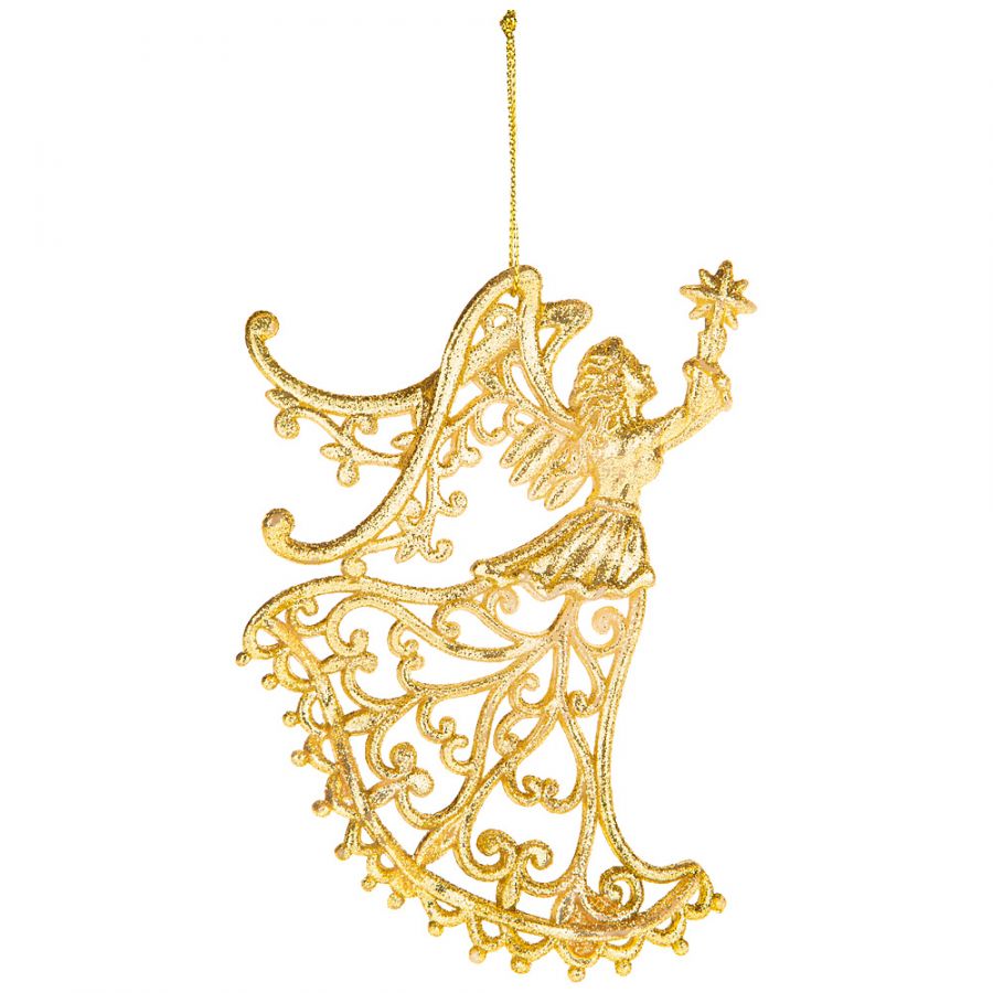 Декоративная подвеска ангел коллекция "Red&gold" 13х10 см мал.уп=72 шт